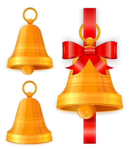 Christmas bells on white — Stock Vector