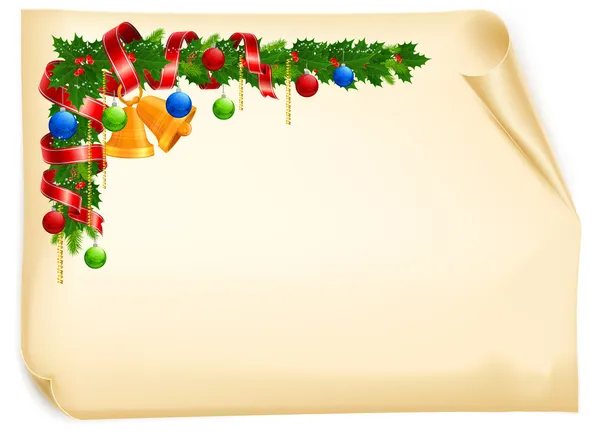 Christmas angle garland card — Stock Vector