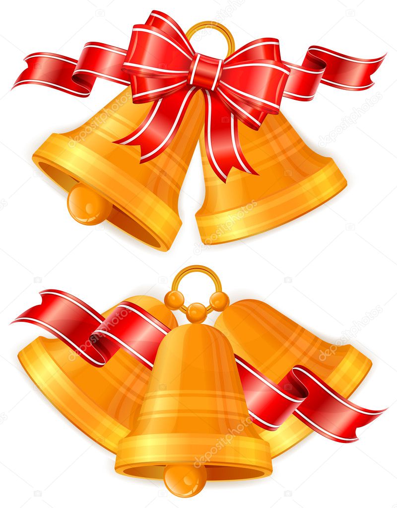 Christmas bells with bow