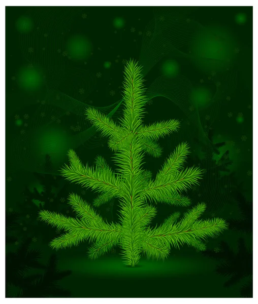 Bont-kerstboom op groen — Stockvector
