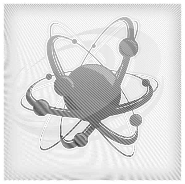 Atom arka planda gri şerit — Stok Vektör
