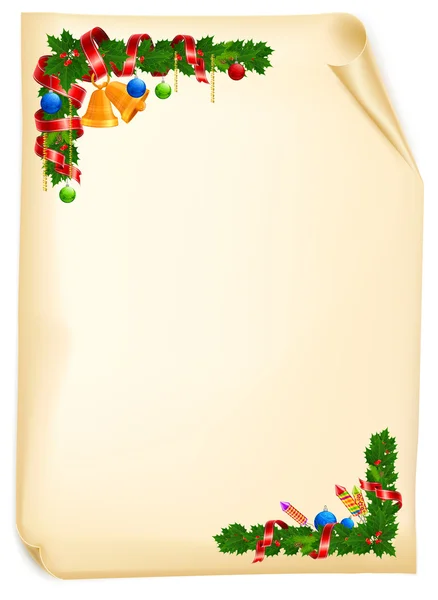 Angle de Noël guirlande carte — Image vectorielle