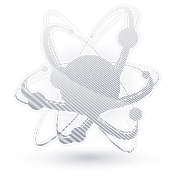Atom v šedý pruh — Stockový vektor