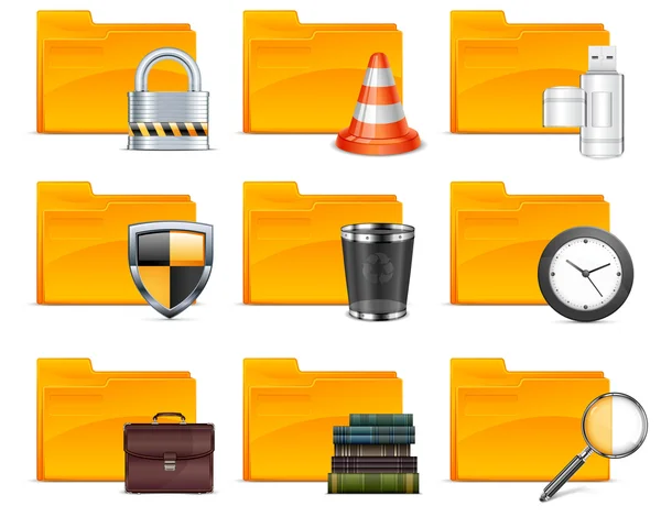 Folder z różnych ikon — Wektor stockowy