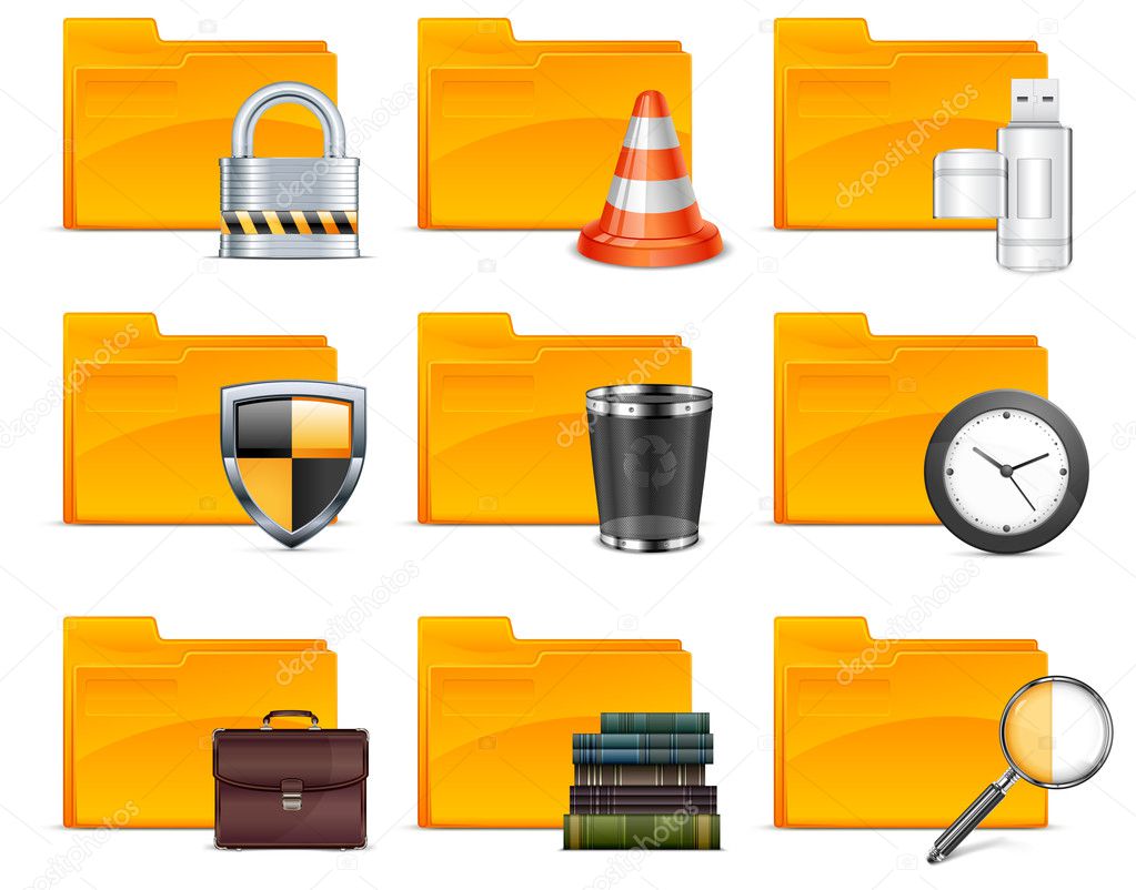 Folder with different icons