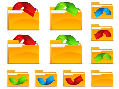 Folders with arrows clipart