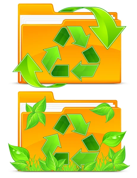 Folders with greens — Stock Vector