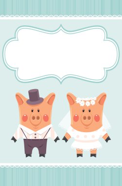 Piggies newlyweds clipart