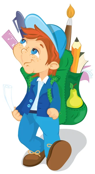 stock vector Boy with backpack