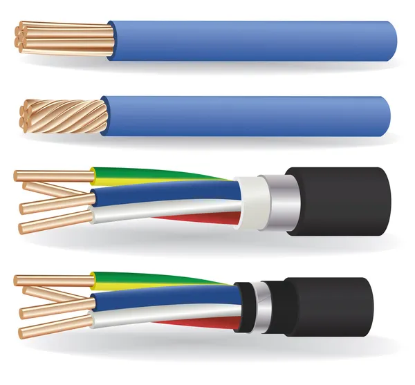 Cables eléctricos de cobre — Vector de stock