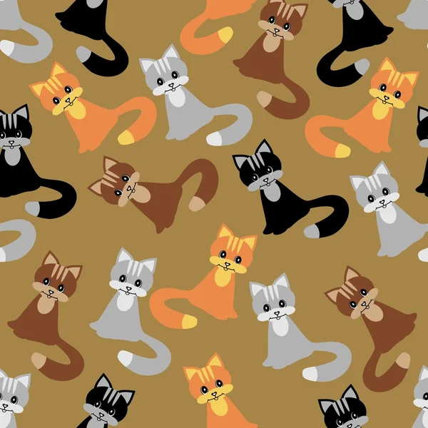 Безшовний фон з кішками — стоковий вектор