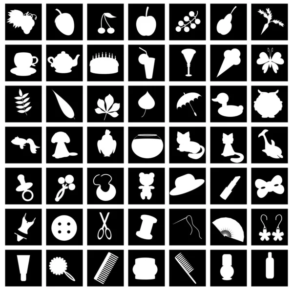 Med många olika ikoner — Stock vektor