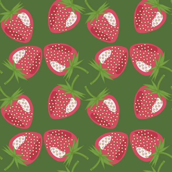无缝背景与草莓 — 图库矢量图片