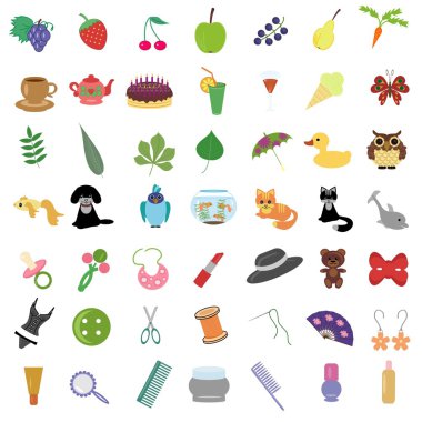 Set with many different objects clipart