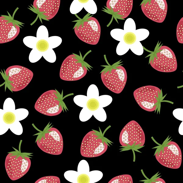 无缝背景与草莓 — 图库矢量图片