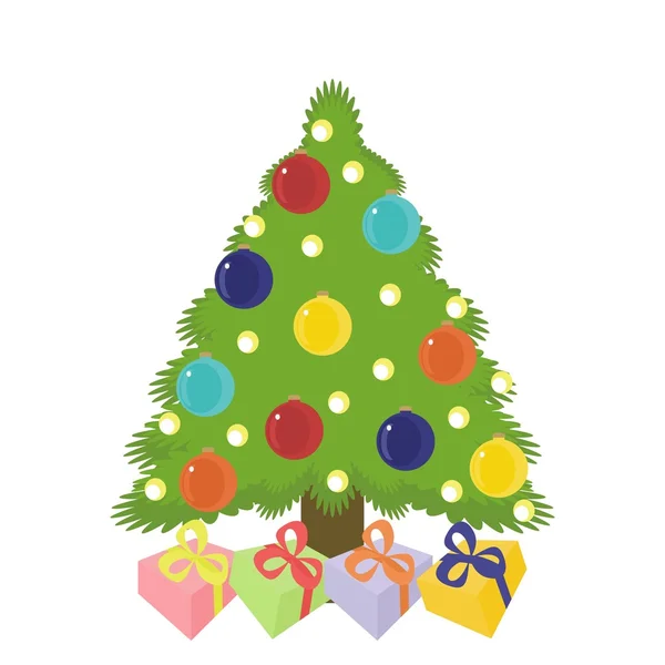 白い背景のクリスマスツリー — ストックベクタ