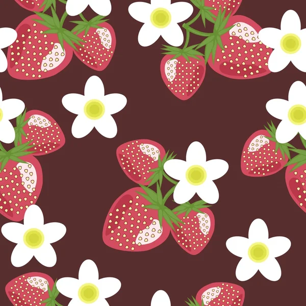 Seamless background with strawberry — Stock Vector