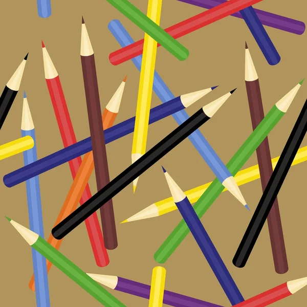 Renkli kurşun kalem ile sorunsuz arka plan — Stok Vektör