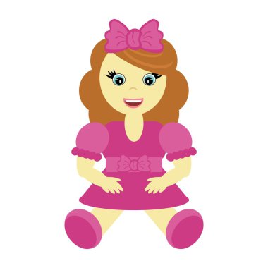 Nice doll on white background clipart