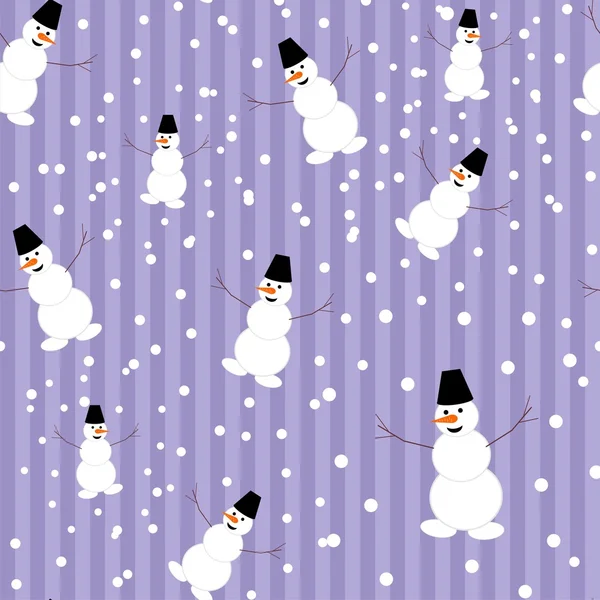 Seamless background with snowmen — Stock Vector
