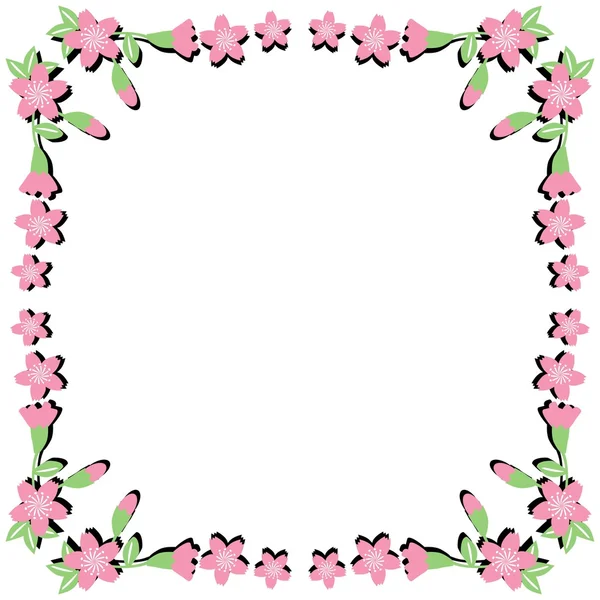 Marco de flores sobre fondo blanco — Vector de stock