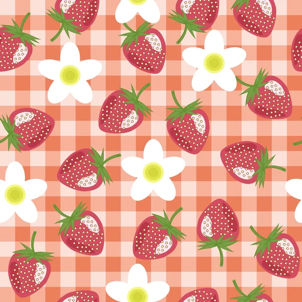 Fond sans couture avec fraise — Image vectorielle