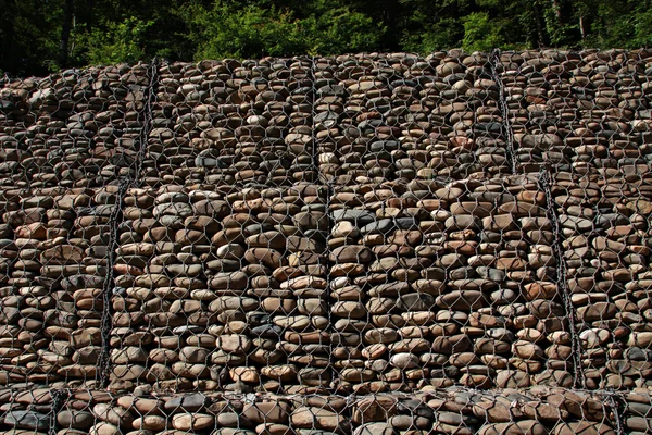 Gabion muro — Foto Stock
