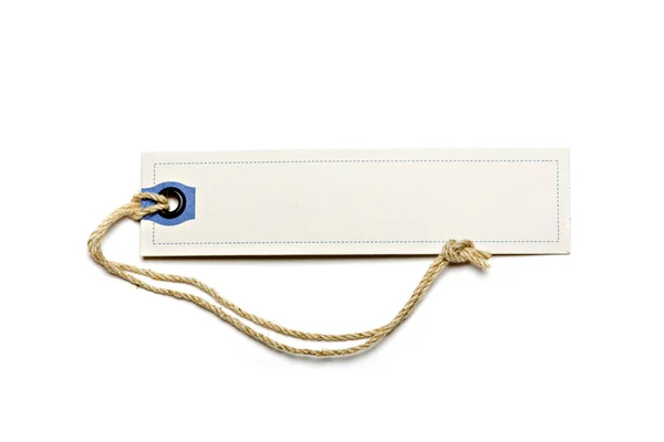 Blank tag tied with brown string. — Stock Photo, Image