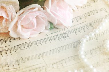 Romantic melody - vintage background clipart