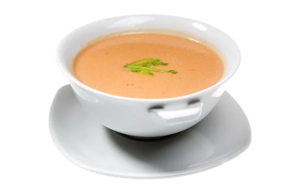 Polévka v bílé misce — Stock fotografie
