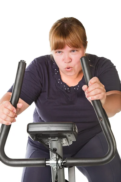 Tired fat woman — Stock Photo, Image