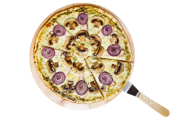 Pizza mit Pilzen — Stockfoto