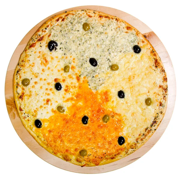 Четыре сырных пиццы — стоковое фото