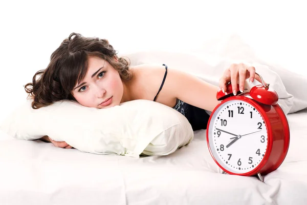 stock image Woman with alarm clock