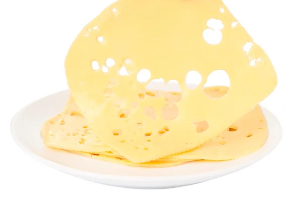 Ελβετικό τυρί, κομμένο σε φέτες — Φωτογραφία Αρχείου