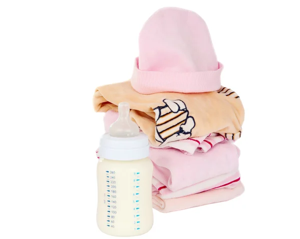 Бутылочка для одежды и молока — стоковое фото