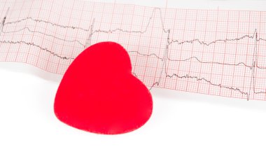 Electrocardiogram with a heart clipart