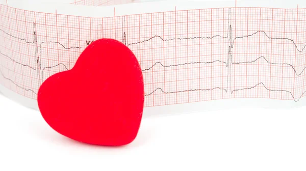 Eletrocardiograma com coração — Fotografia de Stock