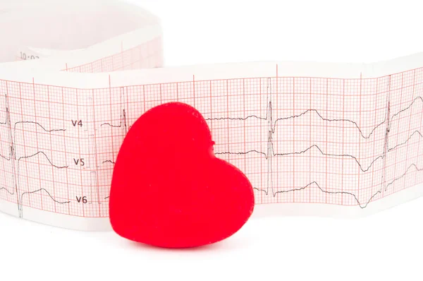 Elektrokardiogram z sercem — Zdjęcie stockowe