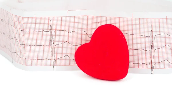 Electrocardiogram with a heart — Stock Photo, Image