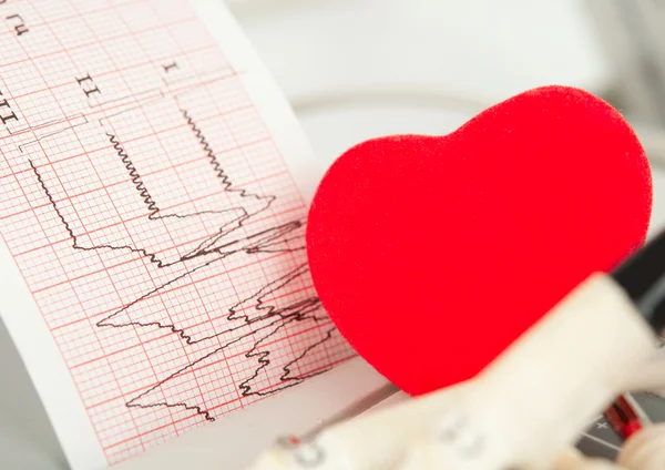 Elektrokardiogram se srdcem — Stock fotografie