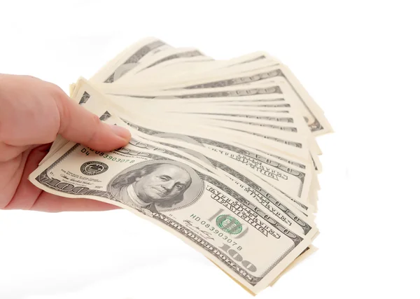 Dollars in a human hand — Stock Photo, Image