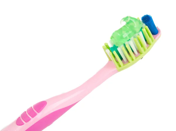 Cepillo de dientes con pasta de dientes —  Fotos de Stock