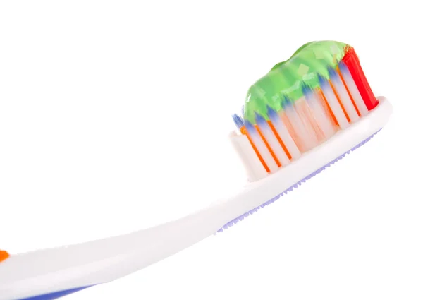 Cepillo de dientes con pasta de dientes —  Fotos de Stock