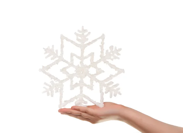 Floco de neve na tua mão — Fotografia de Stock