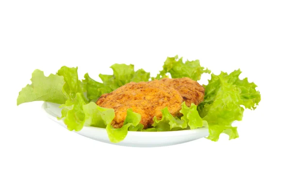 Burger mit Salat auf dem Teller — Stockfoto