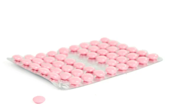 Pack van roze tabletten — Stockfoto