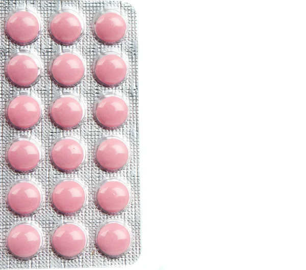 Packung rosa Tabletten — Stockfoto