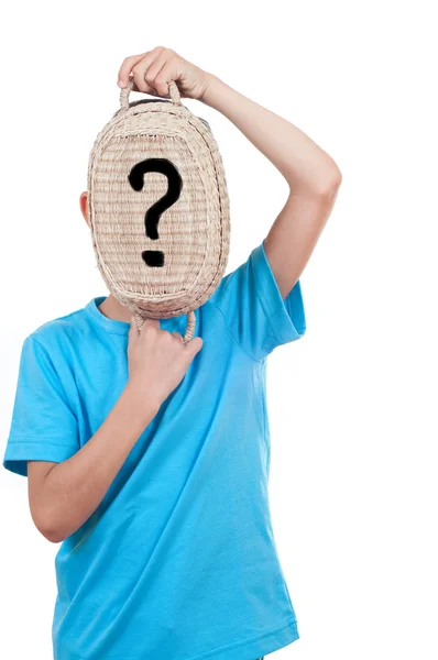 Boy with a basket — Stock Photo, Image