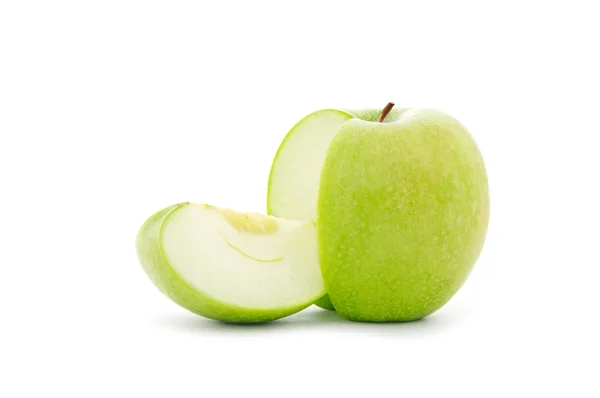 Grüner Apfel in Scheiben geschnitten — Stockfoto